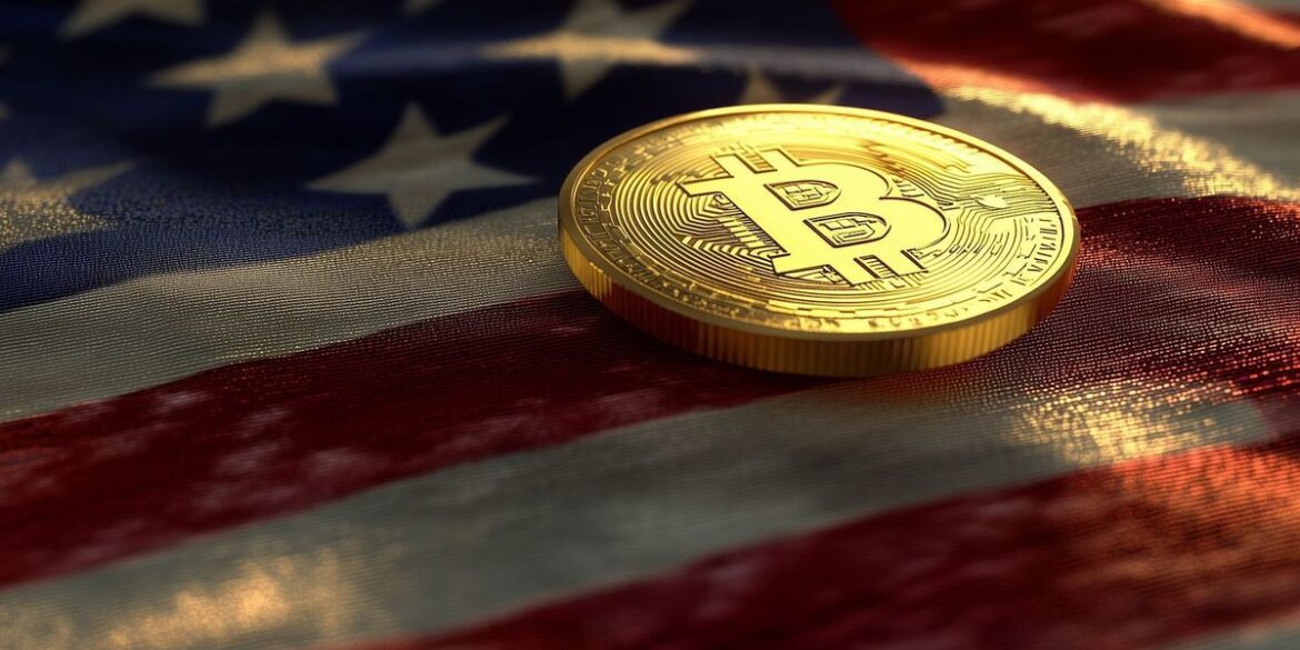 Bitcoin on top of a us flag.jpg