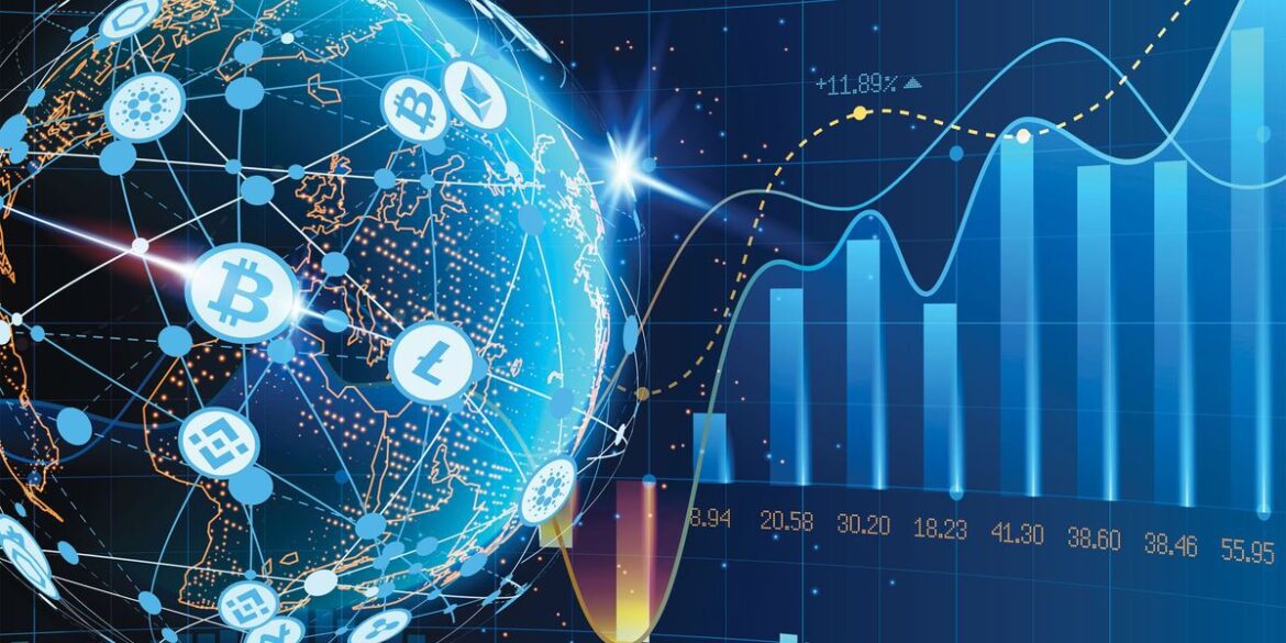 Crypto symbols over globe and price chart.jpg