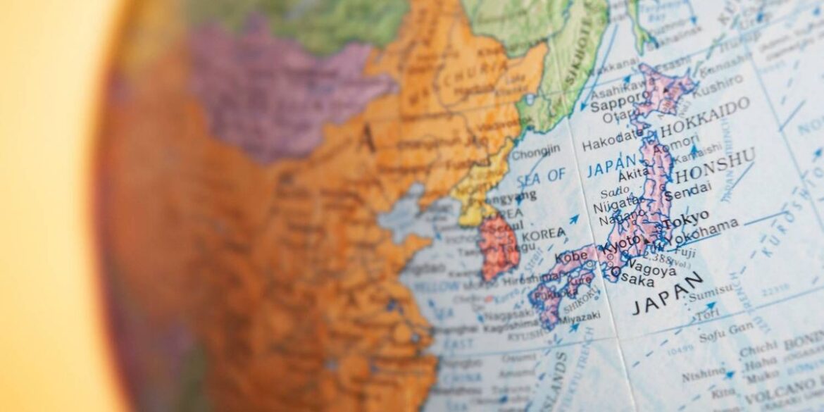 Close up of a globe depicting japan and parts of east asia.jpg