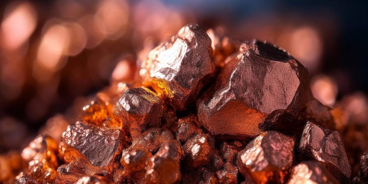 Close up of raw copper nuggets with a shiny metallic surface.jpg