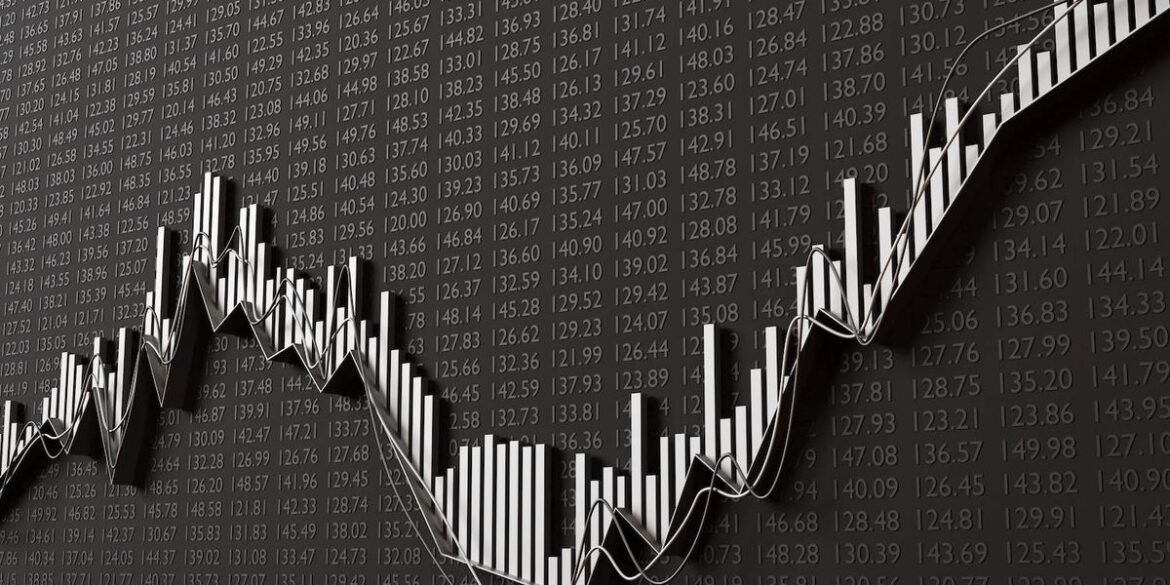 Bar graph with fluctuating data over a black background text reads 125 67 134 57 137 45 among other.jpeg