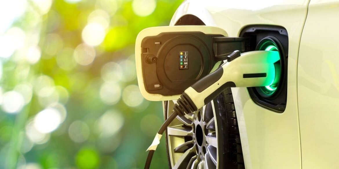 Closeup of electric vehicle charging lithium ion battery which requires minerals such as graphite.jp .jpeg