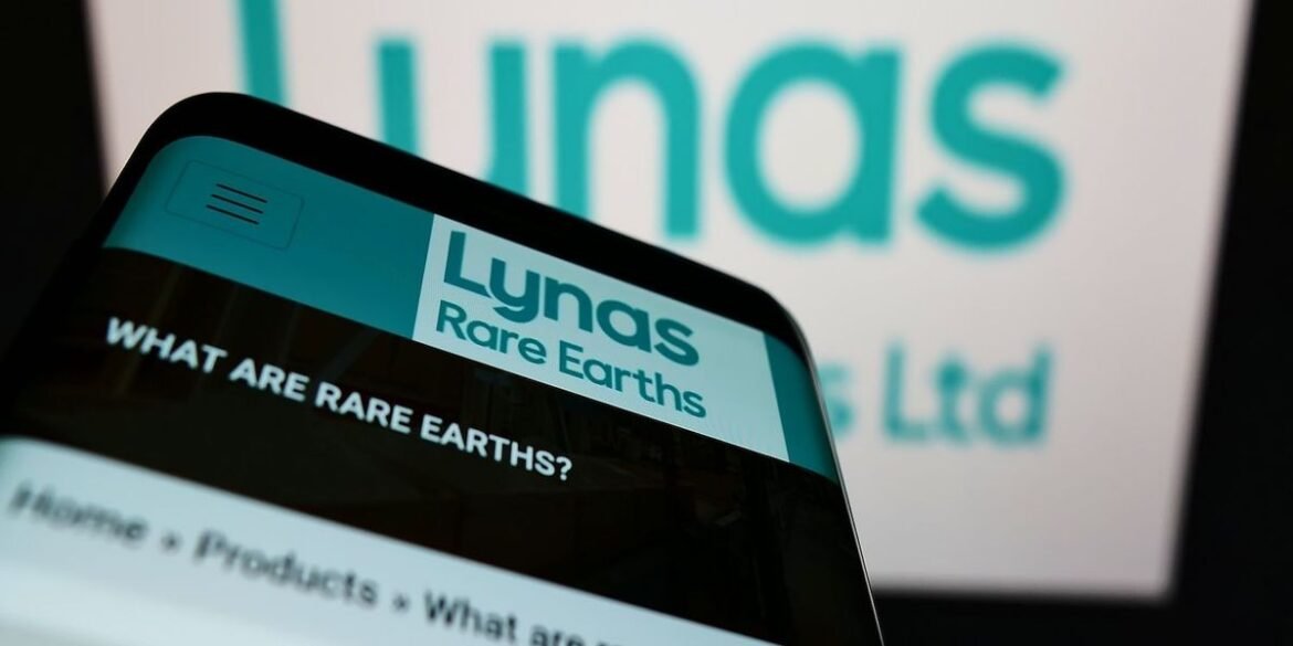 Lynas rare earths on phone screen.jpg